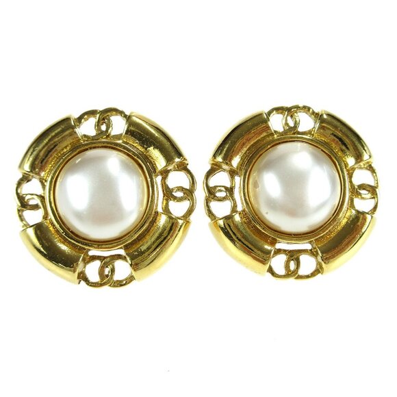 Chanel Artificial Pearl Button Earrings Clip-On 29 60431 - Picture 1 of 5